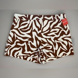 Spanx Polished 4" Shorts Size XL Animal Printed Stretch Pockets Womens NWT 35x4
